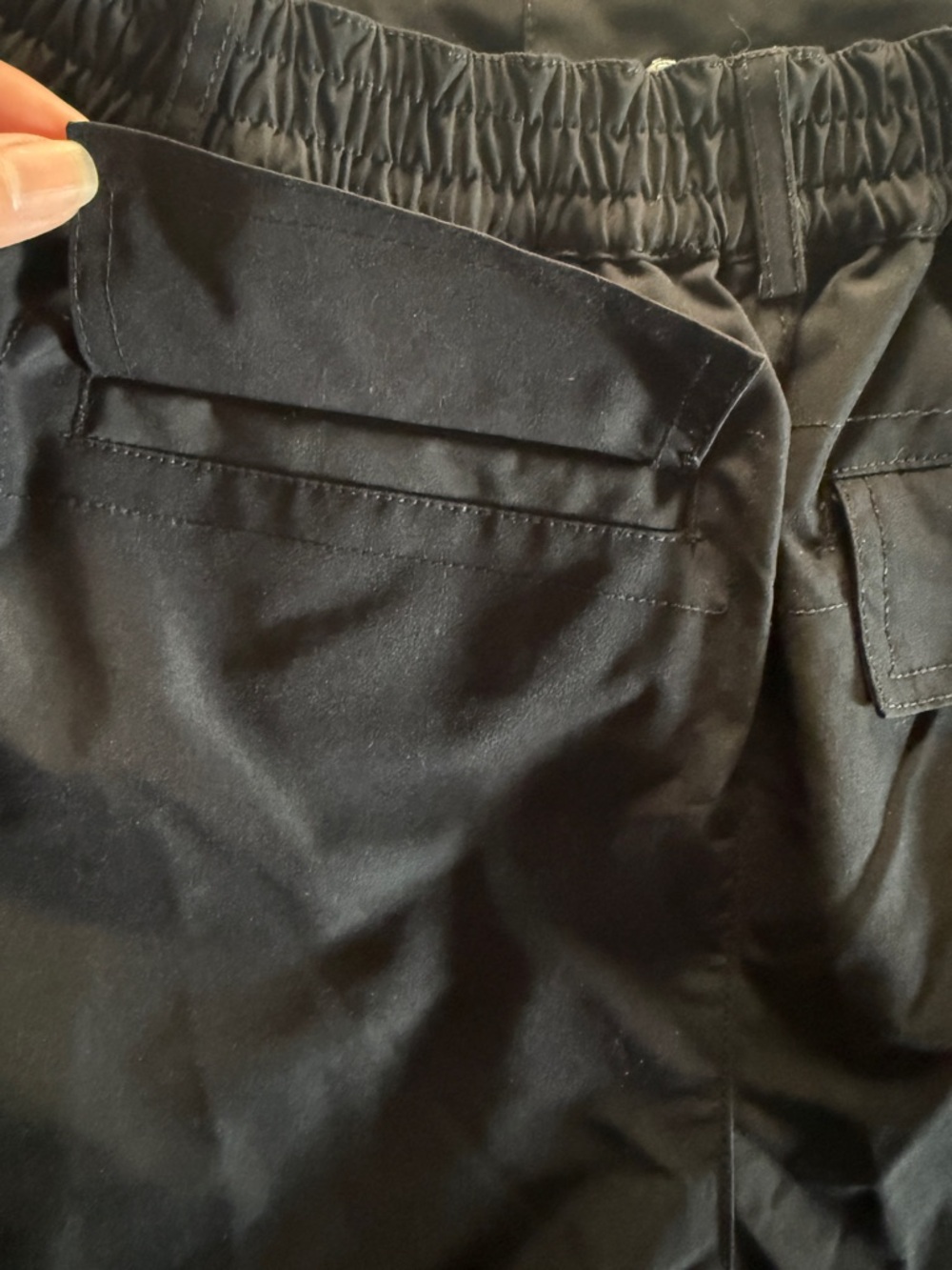 Love Tree Black 4 Pocket Cargo Shorts with Silver D-Ring Strap Closure - Small - Picture 7 of 13